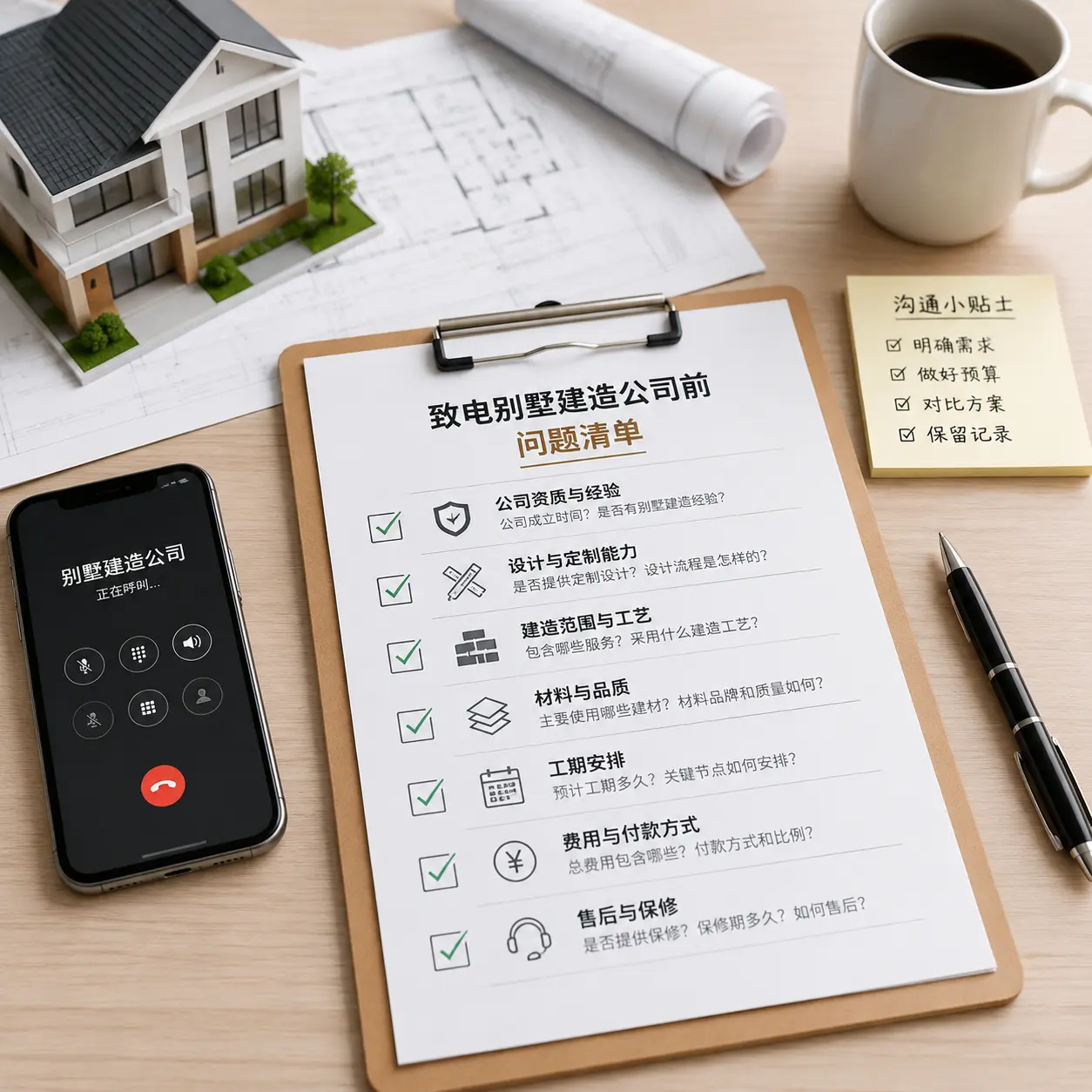 在播州拨打别墅建造公司电话前的准备工作