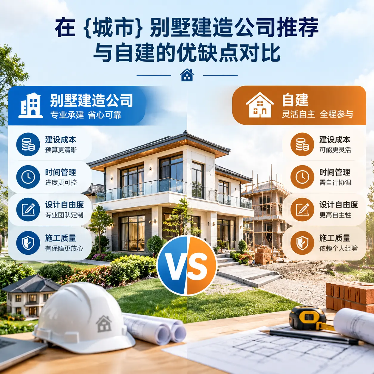 在 播州 别墅建造公司推荐与自建的优缺点对比